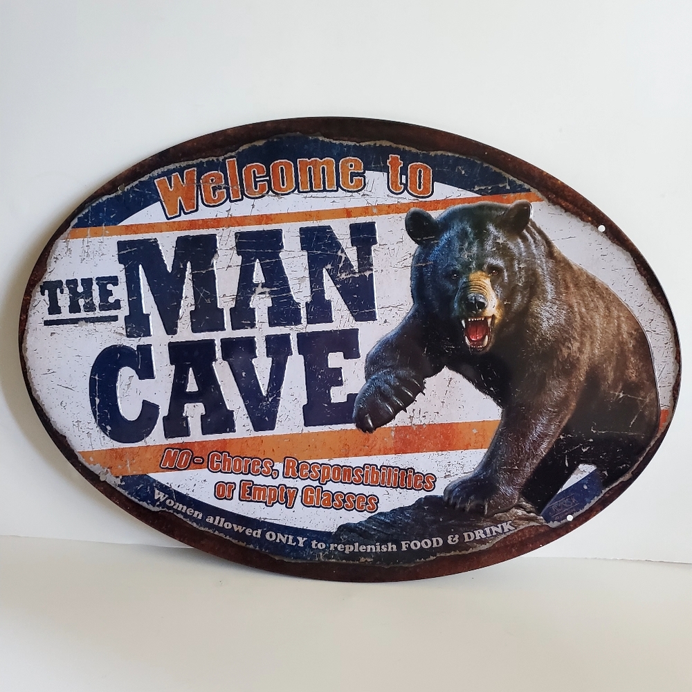 Welcome to the Man Cave Sign - Black and Brown